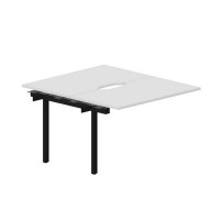 Arena UNN2TPV127 BLNR (Белый/Черный) Приставной стол на 2 рабочих места, 2 эргономичных выреза