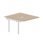 Arena UNN2TPV127 OWBL (Светлый дуб/Белый) Приставной стол на 2 рабочих места, 2 эргономичных выреза