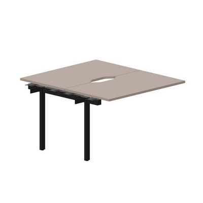 Arena UNN2TPV127 TRNR (Тортора/Черный) Приставной стол на 2 рабочих места, 2 эргономичных выреза