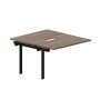 Arena UNN2TPV127 WNNR (Орех/Черный) Приставной стол на 2 рабочих места, 2 эргономичных выреза