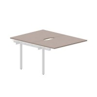 Arena UNN2TPV128 TRBL (Тортора/Белый) Приставной стол на 2 рабочих места, 2 эргономичных выреза