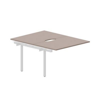 Arena UNN2TPV128 TRBL (Тортора/Белый) Приставной стол на 2 рабочих места, 2 эргономичных выреза