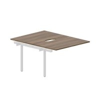 Arena UNN2TPV128 WNBL (Орех/Белый) Приставной стол на 2 рабочих места, 2 эргономичных выреза
