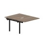 Arena UNN2TPV128 WNNR (Орех/Черный) Приставной стол на 2 рабочих места, 2 эргономичных выреза