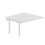 Arena UNN2TPV147 BLBL (Белый/Белый) Приставной стол на 2 рабочих места, 2 эргономичных выреза