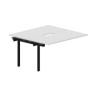 Arena UNN2TPV147 BLNR (Белый/Черный) Приставной стол на 2 рабочих места, 2 эргономичных выреза