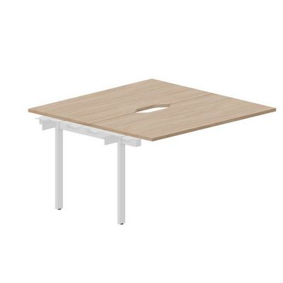 Arena UNN2TPV147 OWBL (Светлый дуб/Белый) Приставной стол на 2 рабочих места, 2 эргономичных выреза