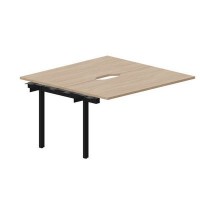 Arena UNN2TPV147 OWNR (Светлый дуб/Черный) Приставной стол на 2 рабочих места, 2 эргономичных выреза
