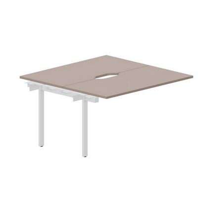 Arena UNN2TPV147 TRBL (Тортора/Белый) Приставной стол на 2 рабочих места, 2 эргономичных выреза