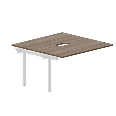 Arena UNN2TPV147 WNBL (Орех/Белый) Приставной стол на 2 рабочих места, 2 эргономичных выреза