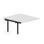 Arena UNN2TPV148 BLNR (Белый/Черный) Приставной стол на 2 рабочих места, 2 эргономичных выреза