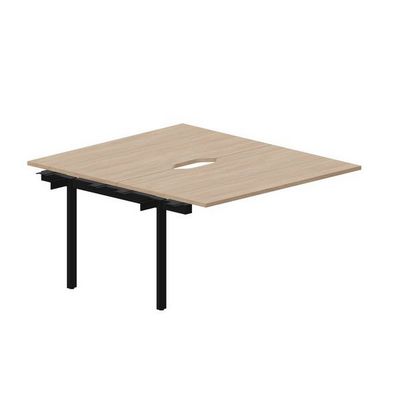 Arena UNN2TPV148 OWNR (Светлый дуб/Черный) Приставной стол на 2 рабочих места, 2 эргономичных выреза