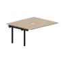 Arena UNN2TPV167 OWNR (Светлый дуб/Черный) Приставной стол на 2 рабочих места, 2 эргономичных выреза