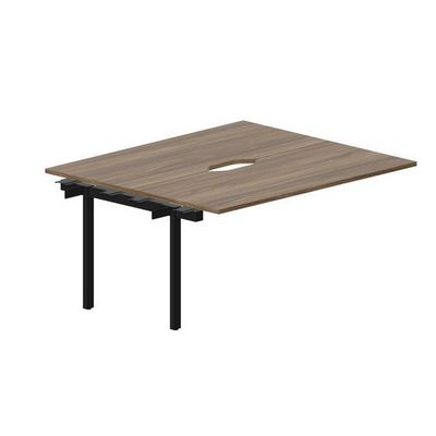 Arena UNN2TPV167 WNNR (Орех/Черный) Приставной стол на 2 рабочих места, 2 эргономичных выреза