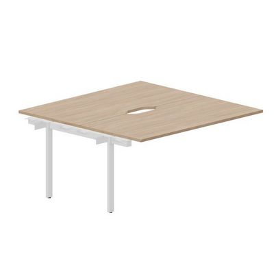 Arena UNN2TPV168 OWBL (Светлый дуб/Белый) Приставной стол на 2 рабочих места, 2 эргономичных выреза