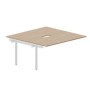 Arena UNN2TPV168 OWBL (Светлый дуб/Белый) Приставной стол на 2 рабочих места, 2 эргономичных выреза