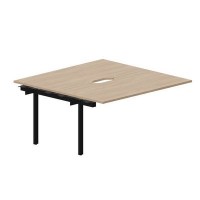 Arena UNN2TPV168 OWNR (Светлый дуб/Черный) Приставной стол на 2 рабочих места, 2 эргономичных выреза