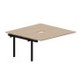 Arena UNN2TPV168 OWNR (Светлый дуб/Черный) Приставной стол на 2 рабочих места, 2 эргономичных выреза