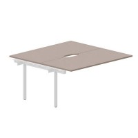 Arena UNN2TPV168 TRBL (Тортора/Белый) Приставной стол на 2 рабочих места, 2 эргономичных выреза