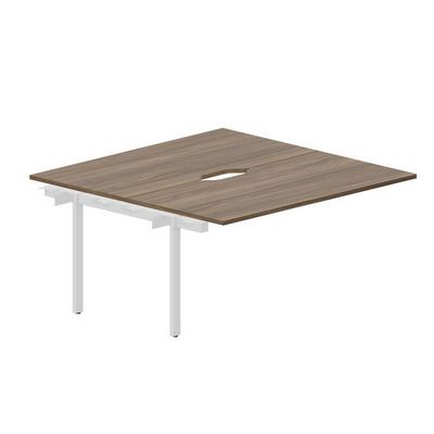 Arena UNN2TPV168 WNBL (Орех/Белый) Приставной стол на 2 рабочих места, 2 эргономичных выреза