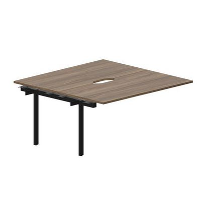 Arena UNN2TPV168 WNNR (Орех/Черный) Приставной стол на 2 рабочих места, 2 эргономичных выреза