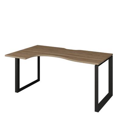 Аргентум НТМП.О-040.ЛВ (Дуб сафари/Антрацит) Стол эргономичный, левый, на О-опорах, на металлокаркасе