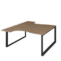 Аргентум НТМП.О.Б2-040 (Дуб сафари/Антрацит) Бенч эргономичный на 2 рабочих места, на О-опорах, на металлокаркасе