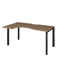 Аргентум НТМП.П-040.ЛВ (Дуб сафари/Антрацит) Стол эргономичный, левый, на П-опорах, на металлокаркасе