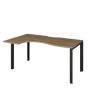Аргентум НТМП.П-060.ЛВ (Дуб сафари/Антрацит) Стол эргономичный, левый, на П-опорах, на металлокаркасе