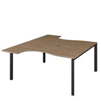 Аргентум НТМП.П.Б2-060 (Дуб сафари/Антрацит) Бенч эргономичный на 2 рабочих места, на П-опорах, на металлокаркасе