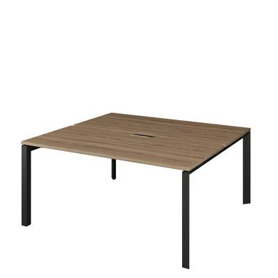 Аргентум НТМП.П.Б2-120 (Дуб сафари/Антрацит) Бенч двойной на 2 рабочих места, на П-опорах, на металлокаркасе