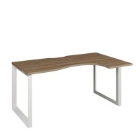 Аргентум НТМП.О-040.ПР (Дуб сафари/Белый) Стол эргономичный, правый, на О-опорах, на металлокаркасе