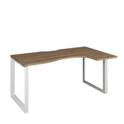 Аргентум НТМП.О-060.ПР (Дуб сафари/Белый) Стол эргономичный, правый, на О-опорах, на металлокаркасе
