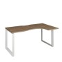 Аргентум НТМП.О-060.ПР (Дуб сафари/Белый) Стол эргономичный, правый, на О-опорах, на металлокаркасе