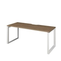 Аргентум НТМП.О-180 (Дуб сафари/Белый) Стол на О-опорах, на металлокаркасе
