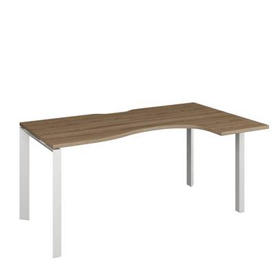 Аргентум НТМП.П-040.ПР (Дуб сафари/Белый) Стол эргономичный, правый, на П-опорах, на металлокаркасе