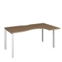 Аргентум НТМП.П-060.ПР (Дуб сафари/Белый) Стол эргономичный, правый, на П-опорах, на металлокаркасе