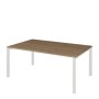 Аргентум НТМП.П.120.11 (Дуб сафари/Белый) Стол переговорный, на П-опорах, на металлокаркасе