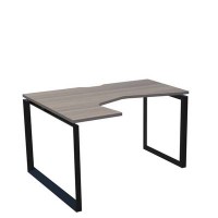 Аргентум НТМП.О-040.ЛВ (Лиственница/Антрацит) Стол эргономичный, левый, на О-опорах, на металлокаркасе