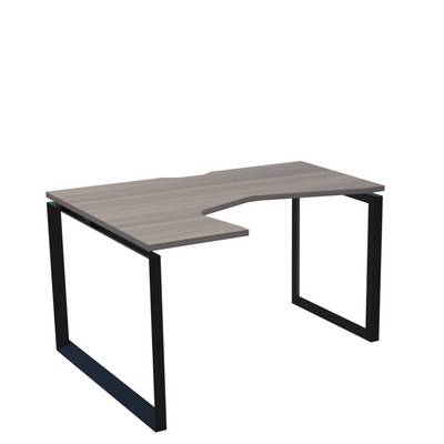 Аргентум НТМП.О-060.ЛВ (Лиственница/Антрацит) Стол эргономичный, левый, на О-опорах, на металлокаркасе