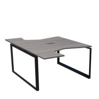 Аргентум НТМП.О.Б2-060 (Лиственница/Антрацит) Бенч эргономичный на 2 рабочих места, на О-опорах, на металлокаркасе