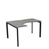Аргентум НТМП.П-040.ЛВ (Лиственница/Антрацит) Стол эргономичный, левый, на П-опорах, на металлокаркасе