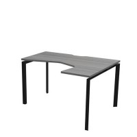 Аргентум НТМП.П-060.ПР (Лиственница/Антрацит) Стол эргономичный, правый, на П-опорах, на металлокаркасе