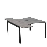 Аргентум НТМП.П.Б2-040 (Лиственница/Антрацит) Бенч эргономичный на 2 рабочих места, на П-опорах, на металлокаркасе