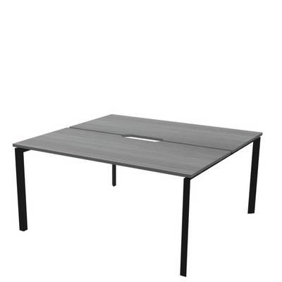 Аргентум НТМП.П.Б2-140 (Лиственница/Антрацит) Бенч двойной на 2 рабочих места, на П-опорах, на металлокаркасе