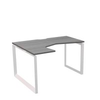 Аргентум НТМП.О-040.ЛВ (Лиственница/Белый) Стол эргономичный, левый, на О-опорах, на металлокаркасе