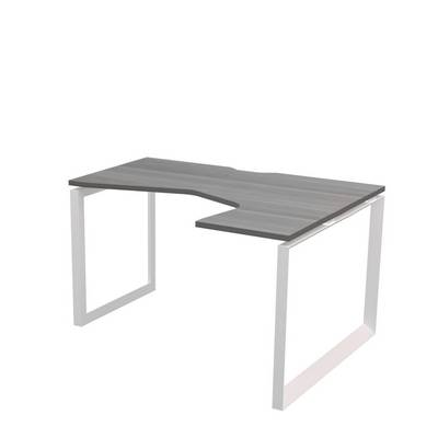 Аргентум НТМП.О-040.ПР (Лиственница/Белый) Стол эргономичный, правый, на О-опорах, на металлокаркасе