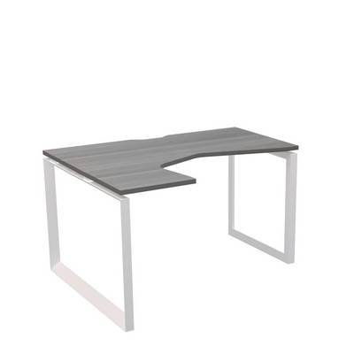 Аргентум НТМП.О-060.ЛВ (Лиственница/Белый) Стол эргономичный, левый, на О-опорах, на металлокаркасе