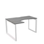 Аргентум НТМП.О-060.ЛВ (Лиственница/Белый) Стол эргономичный, левый, на О-опорах, на металлокаркасе