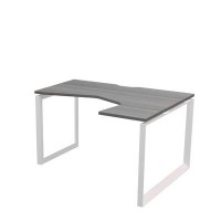 Аргентум НТМП.О-060.ПР (Лиственница/Белый) Стол эргономичный, правый, на О-опорах, на металлокаркасе